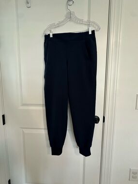 Puma Navy Blue Athletic Jogger Pants with Orange UPF Tag